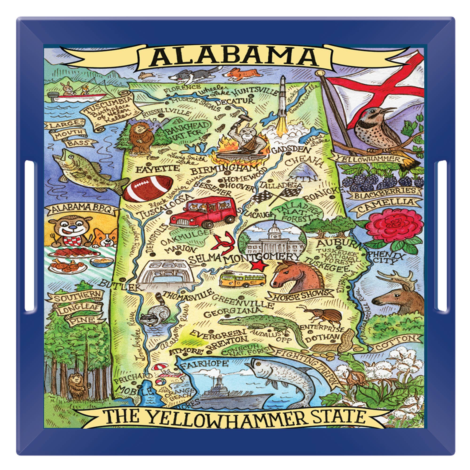 Alabama Souvenir Tray with Handle
