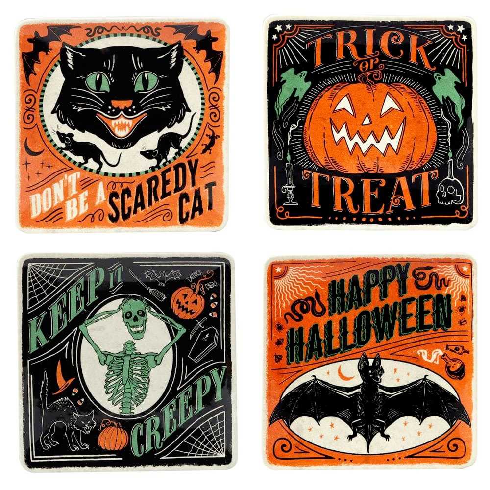 Scaredy Cat Halloween Plates