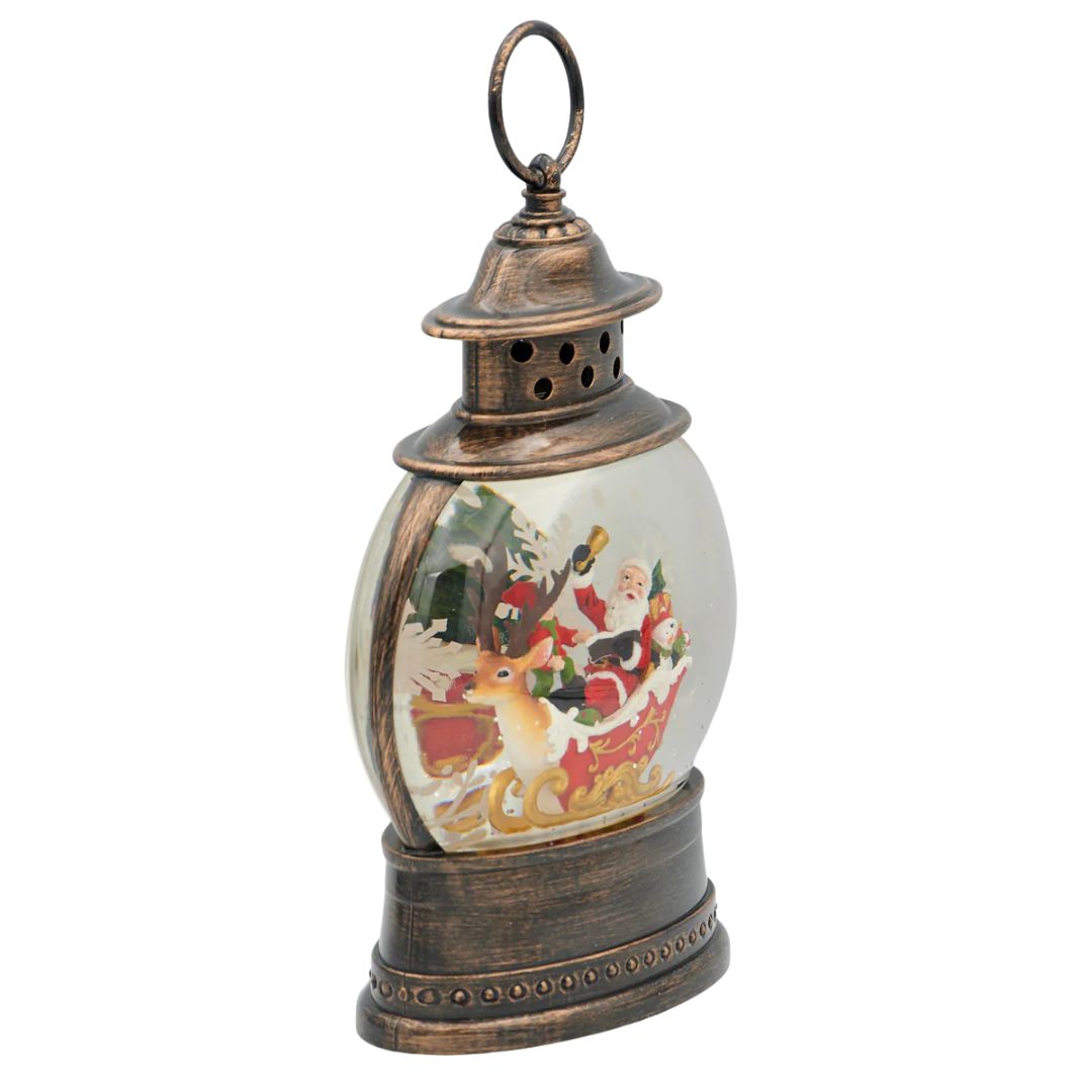 Confetti Lites Lighted Swirl Lantern with Santa & Reindeer