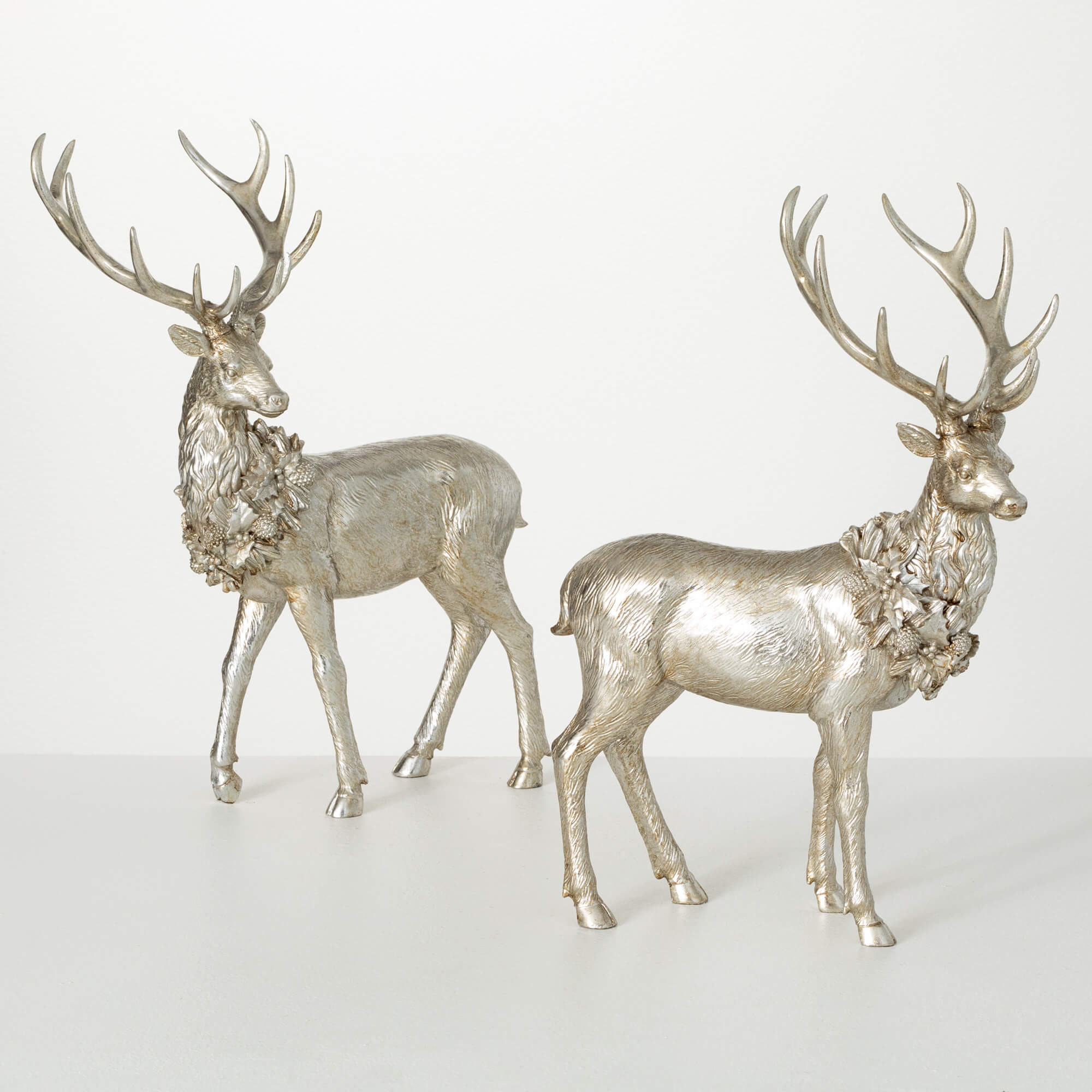 REGAL SILVER DEER FIGURINE
