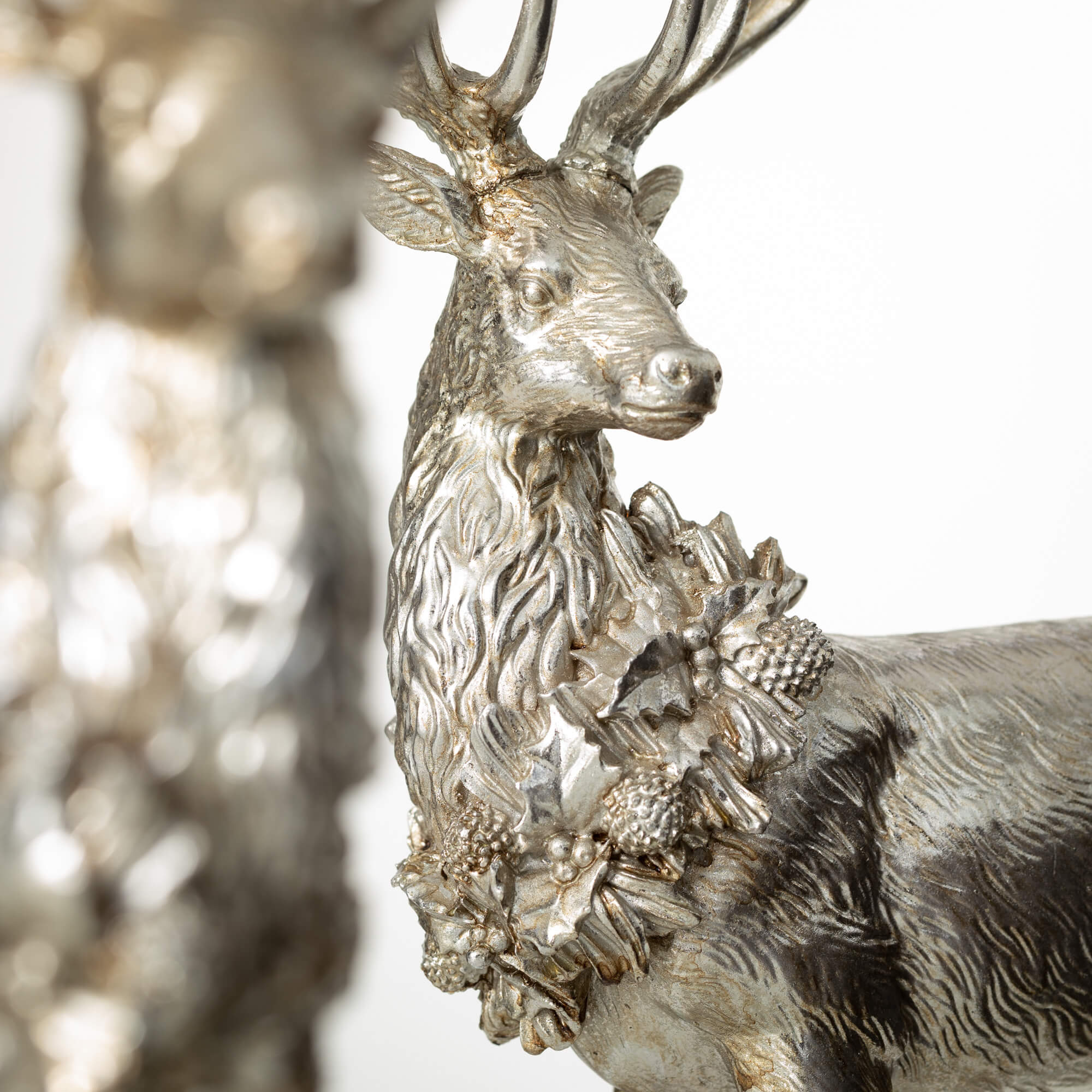 REGAL SILVER DEER FIGURINE