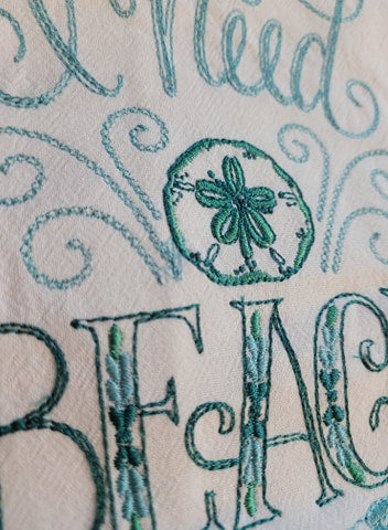 BEACH THERAPY EMBROIDERED FLOUR SACK