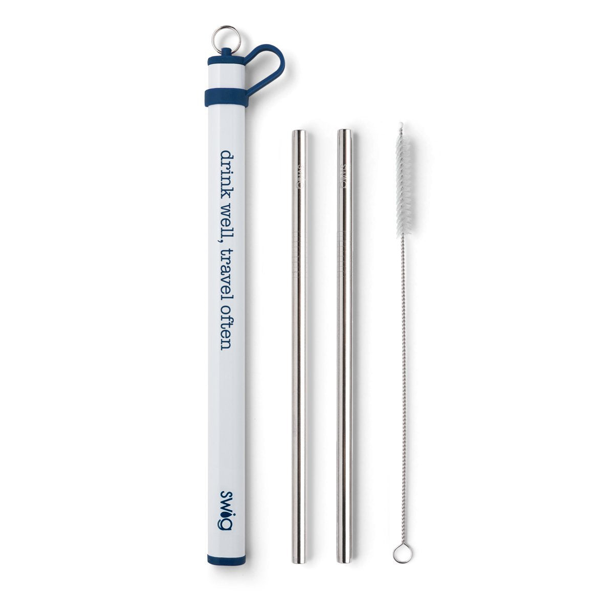 SWIG Double Stainless Steel Straw Set