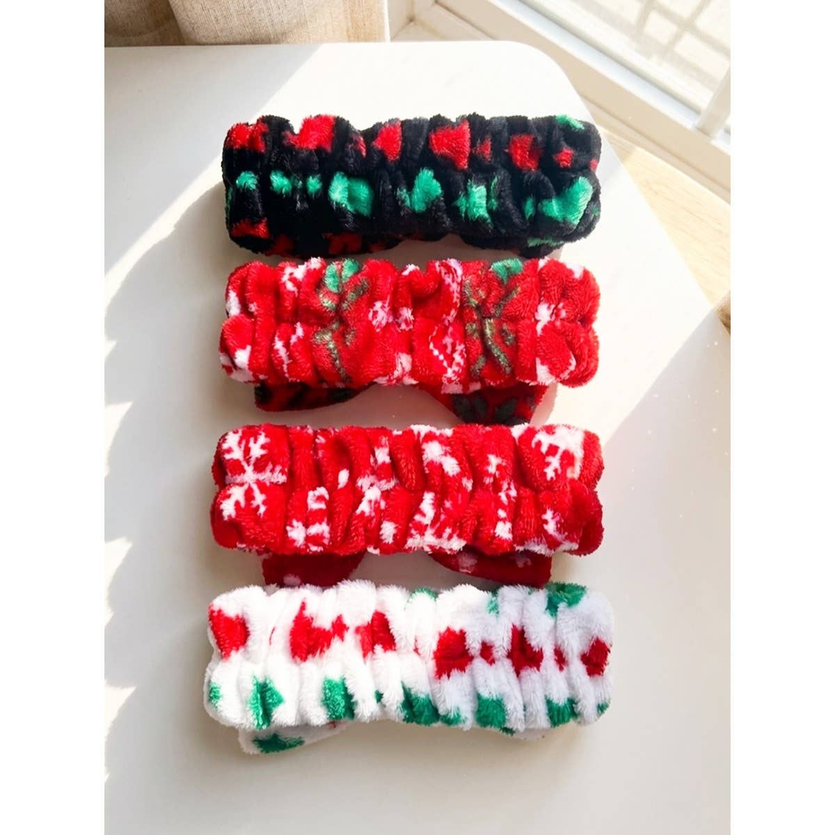 Christmas Pattern Beauty Spa Bow Headband