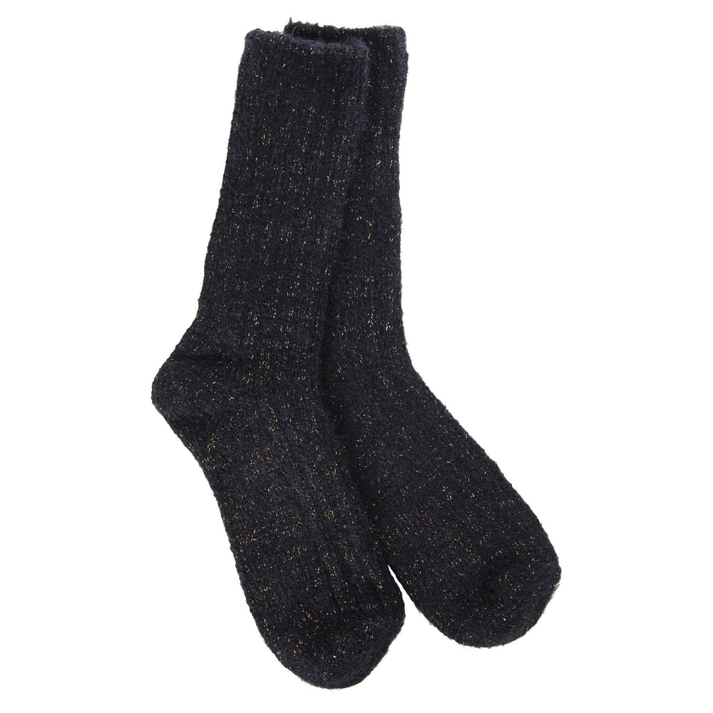 Pair of black socks on a white background