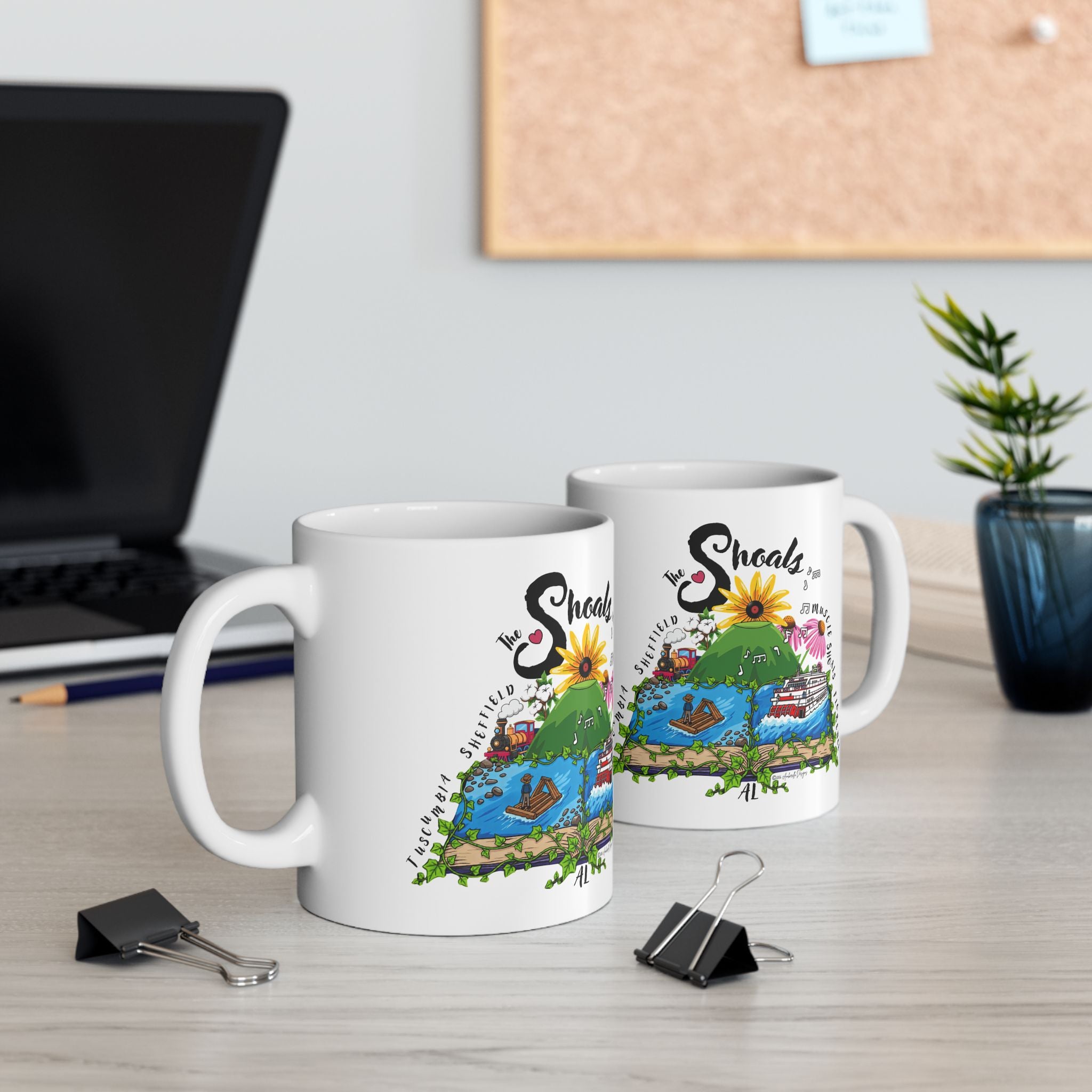 The Shoals Story: Tuscumbia, Sheffield, Muscle Shoals and Florence Alabama Travel Souvenir Mug (11oz/15oz)