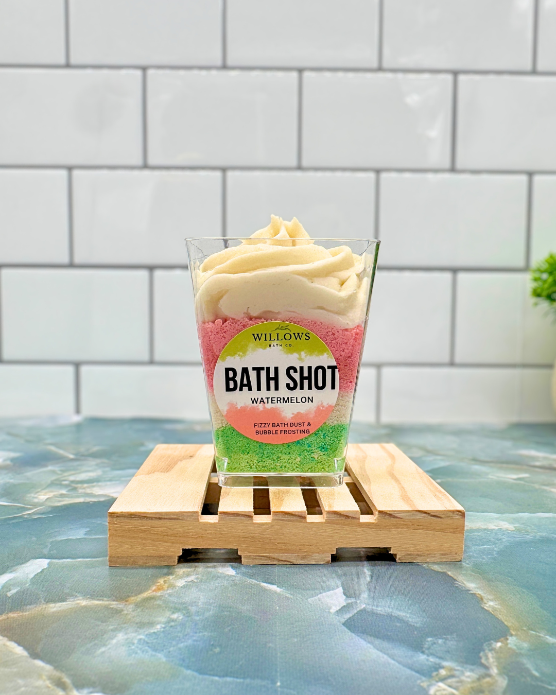 Watermelon Bath Shot | Fizzy Bath Powder & Bubble Frosting