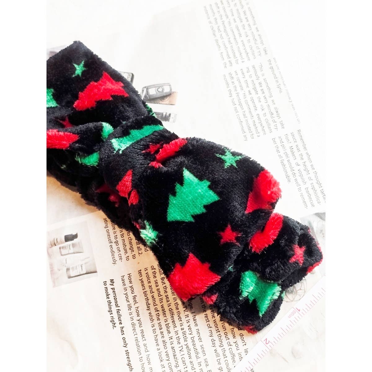Christmas Pattern Beauty Spa Bow Headband