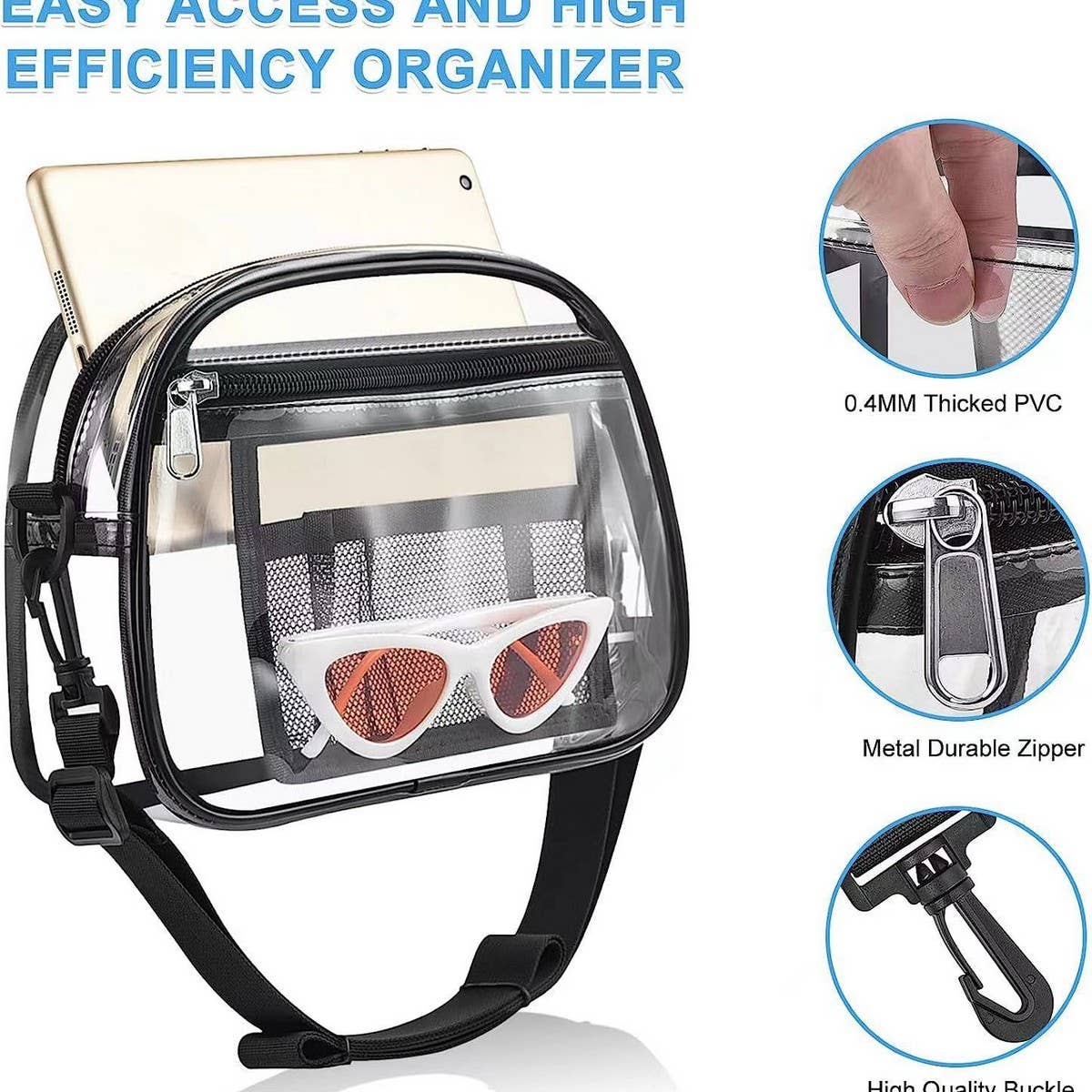 TRANSPARENT MULTIFUNCTIONAL CROSSBODY BAG