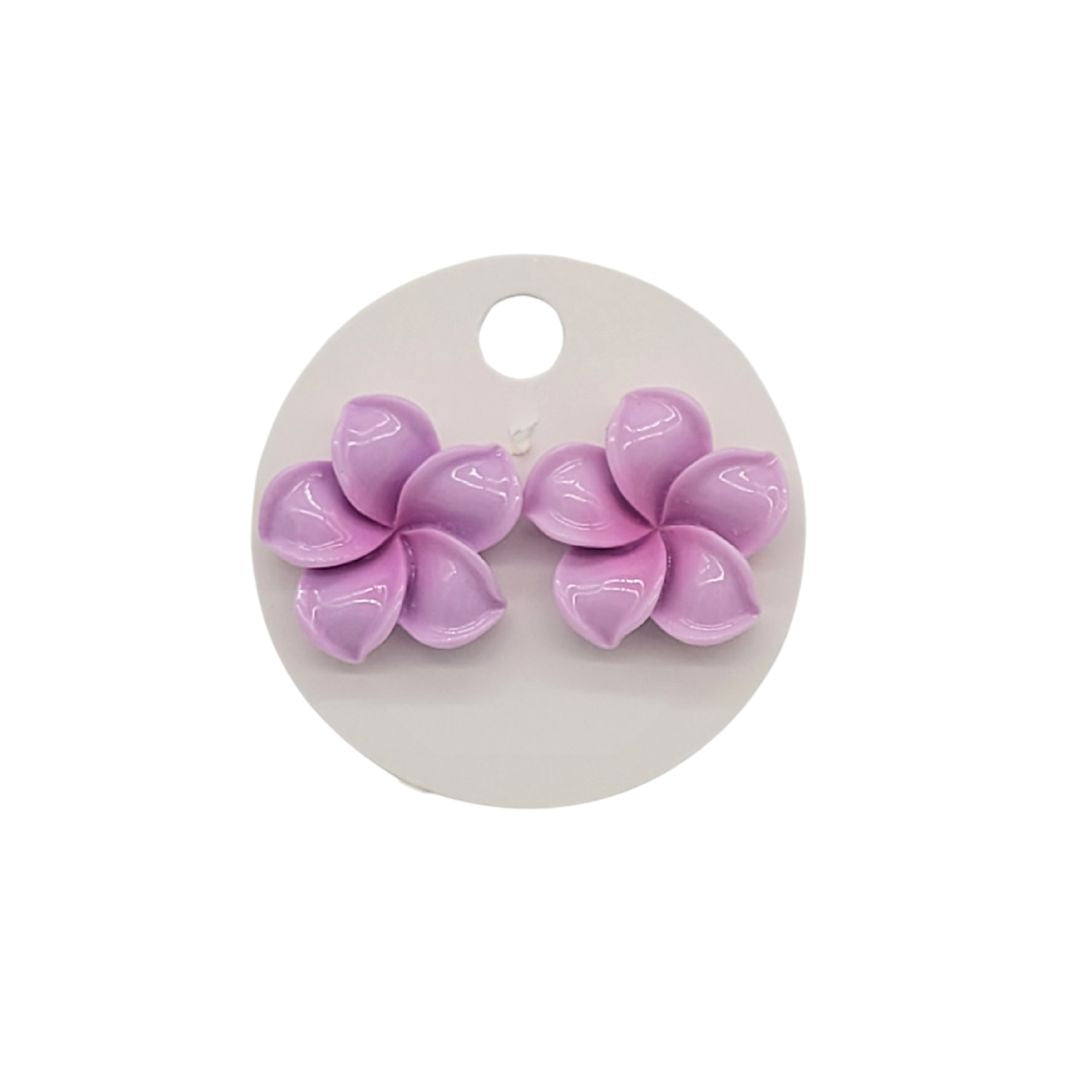 Purple Flower Earrings