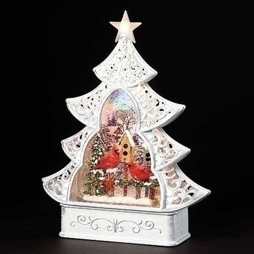 Lighted Swirl Tree Cardinal Birdhouse
