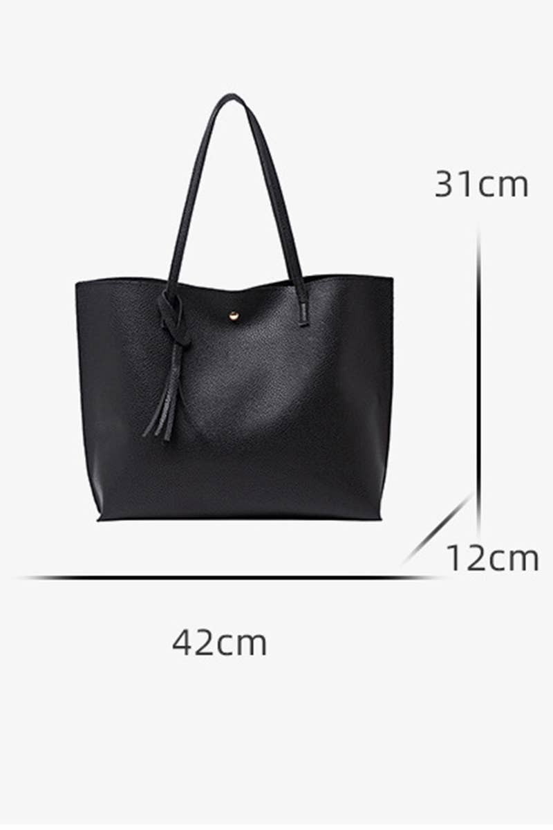 Big Capacity Tassel Tote Handbag Red