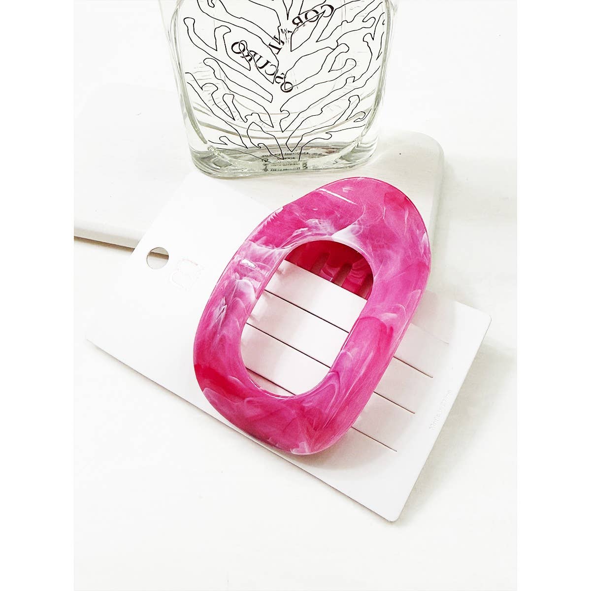 Marble Colors Flat Hair Claw Clips