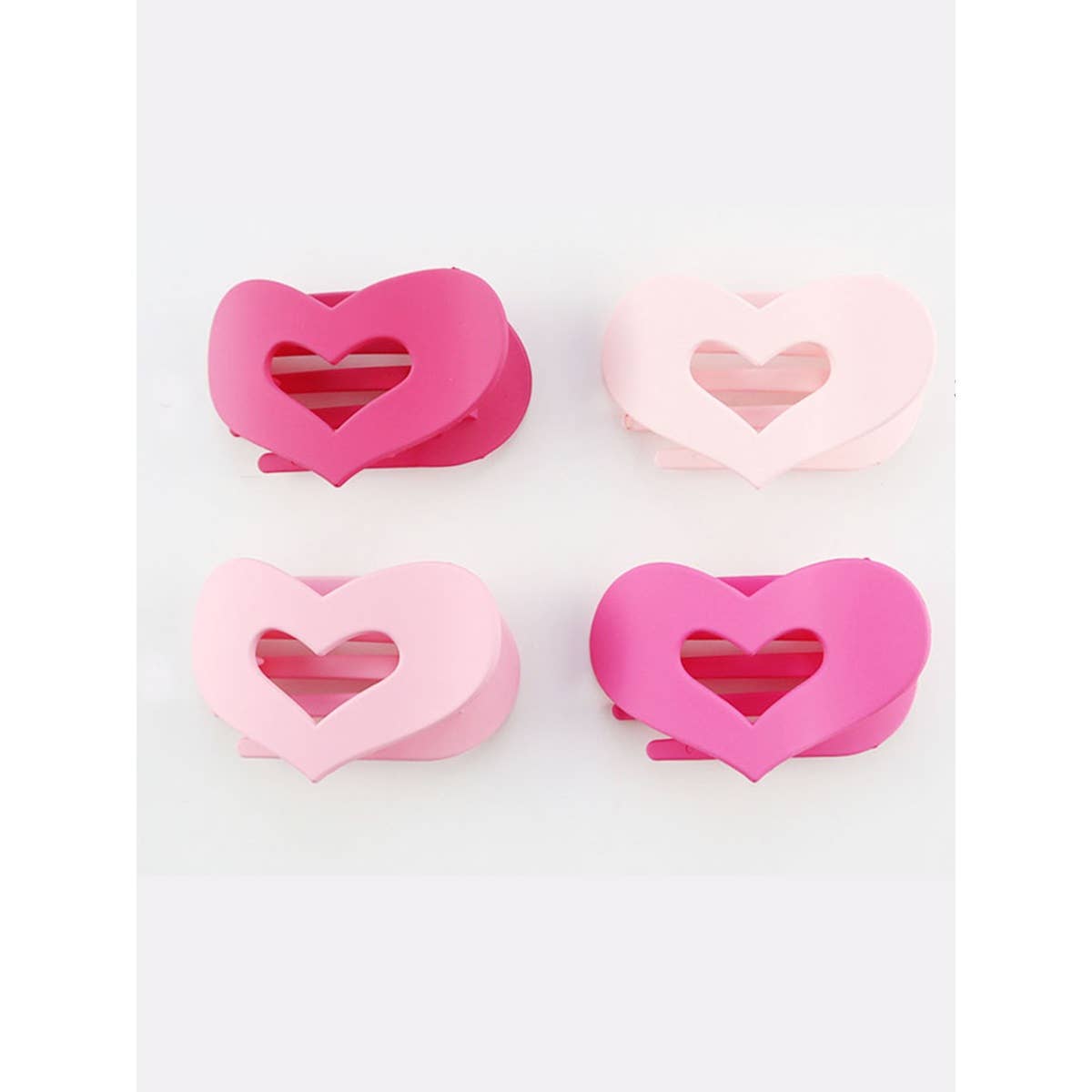 Pink Heart Flat Hair Clip