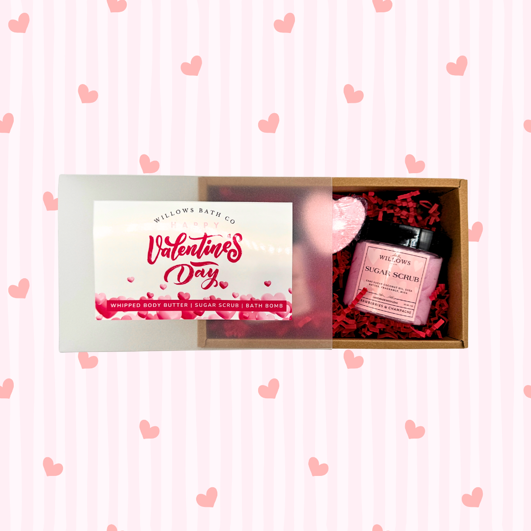 V-DAY Bath Set | Whipped Body Butter, Sugar Scrub, Bath Bomb