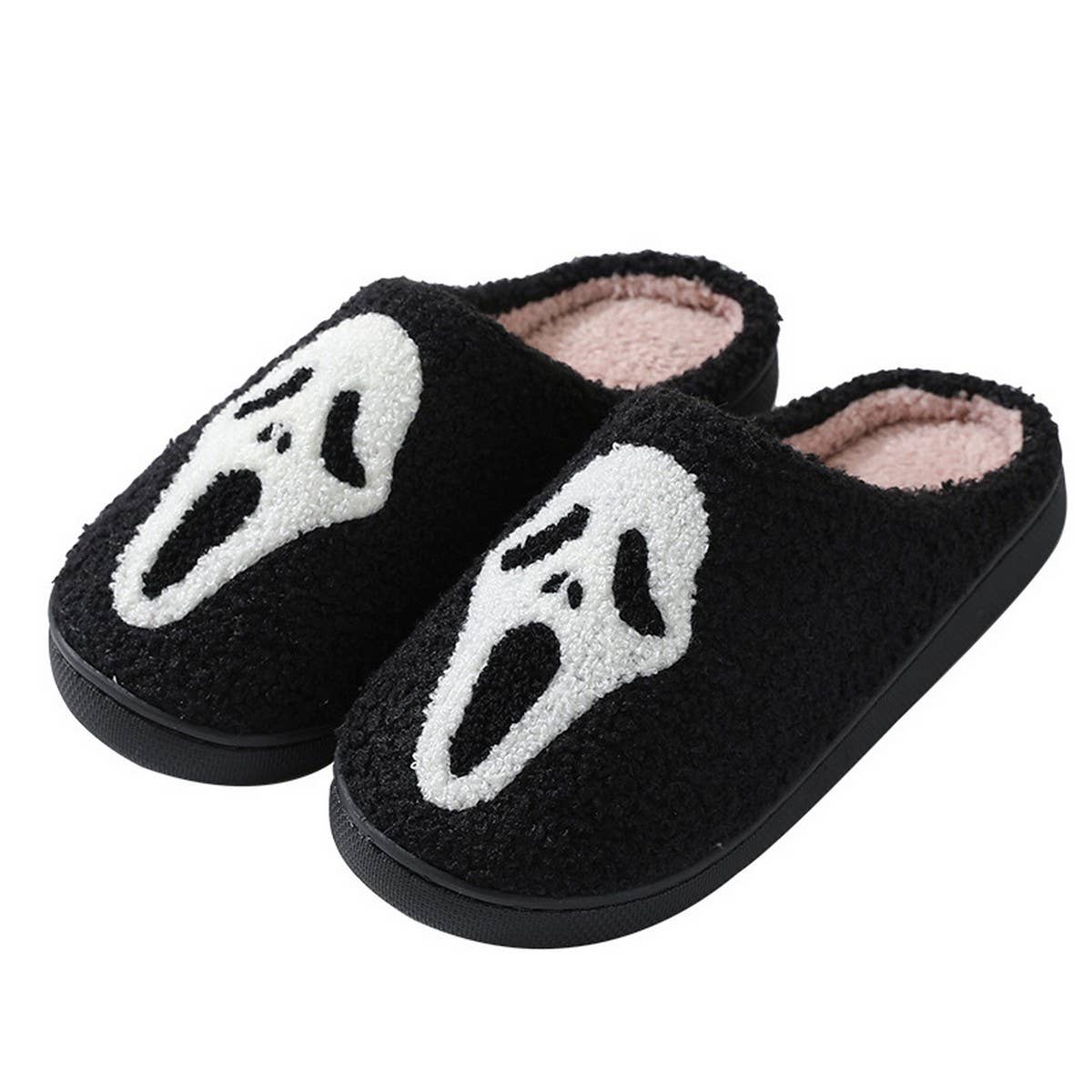 SOFT PLUSH COMFY HALLOWEEN SCREAM SLIPPERS