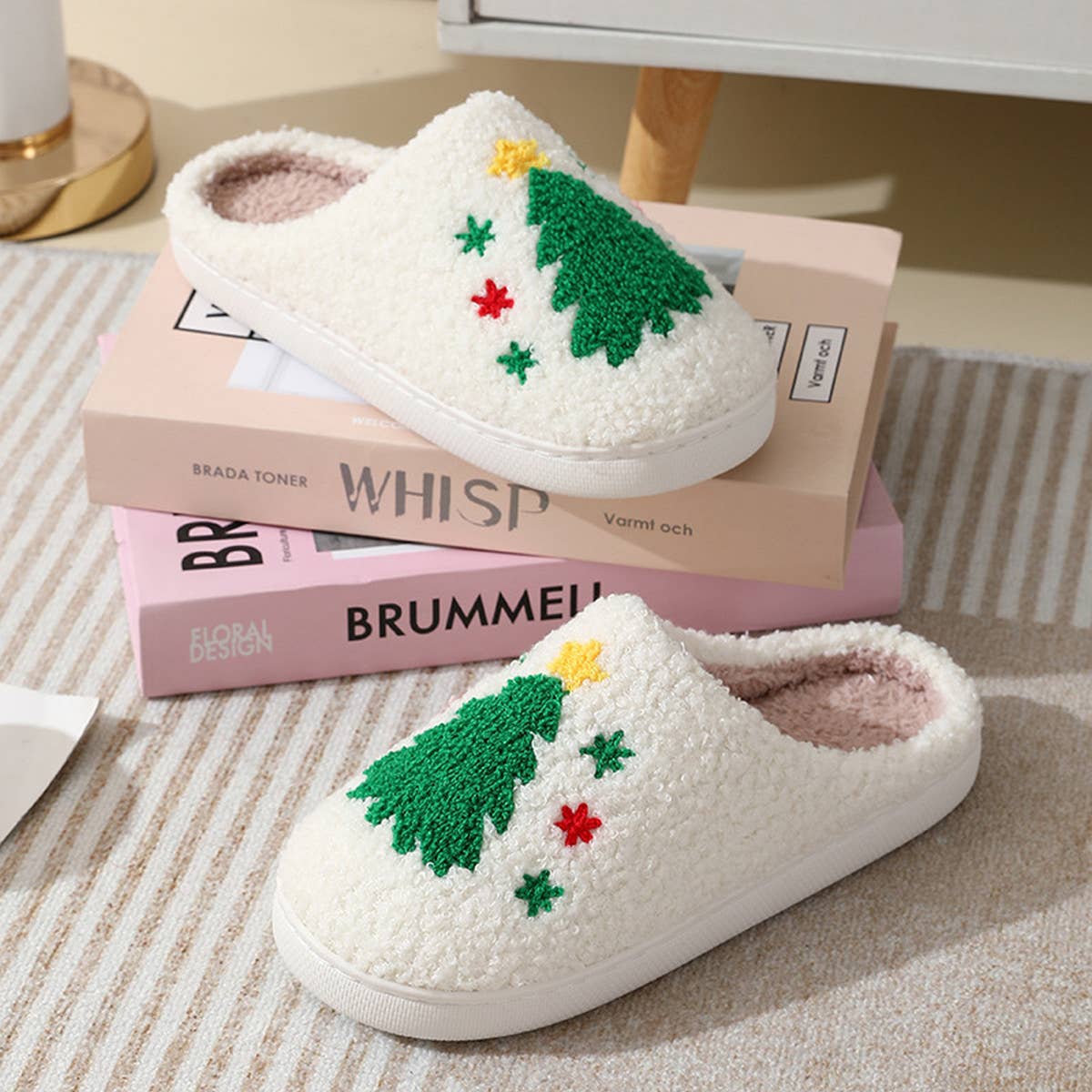 CHRISTMAS TREE WARM COTTON SLIPPERS