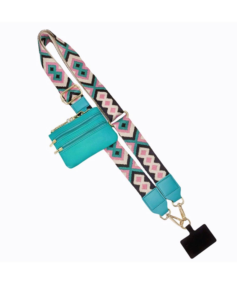 Crossbody Strap with Zipper Pouch Phone Holder