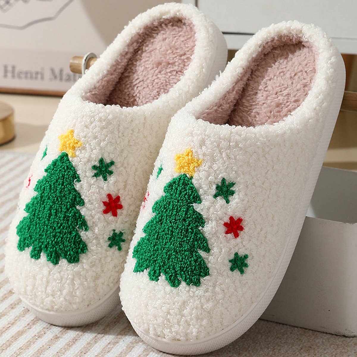 CHRISTMAS TREE WARM COTTON SLIPPERS