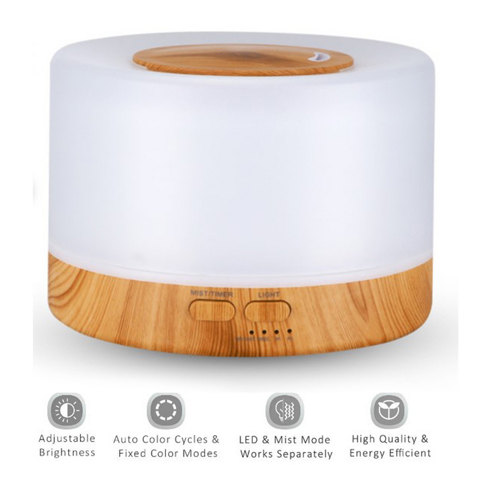 Ultrasonic Home Diffuser, Natural Wood and White