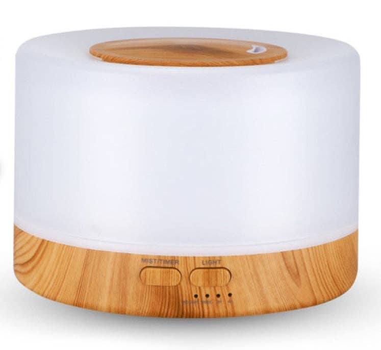 Ultrasonic Home Diffuser, Natural Wood and White