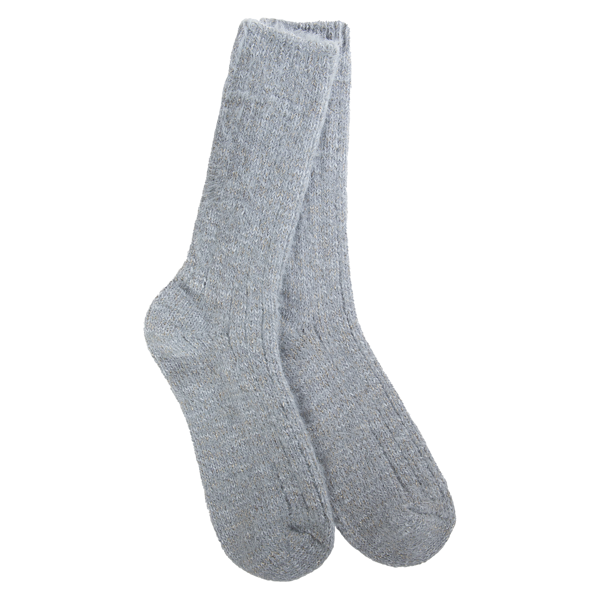 Pair of gray socks on a white background