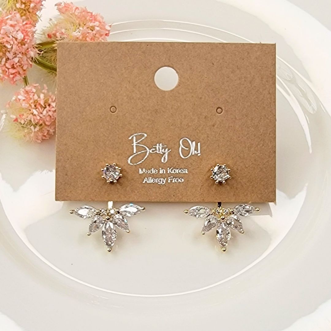 Cubic Zirconia Ear Jackets Earrings