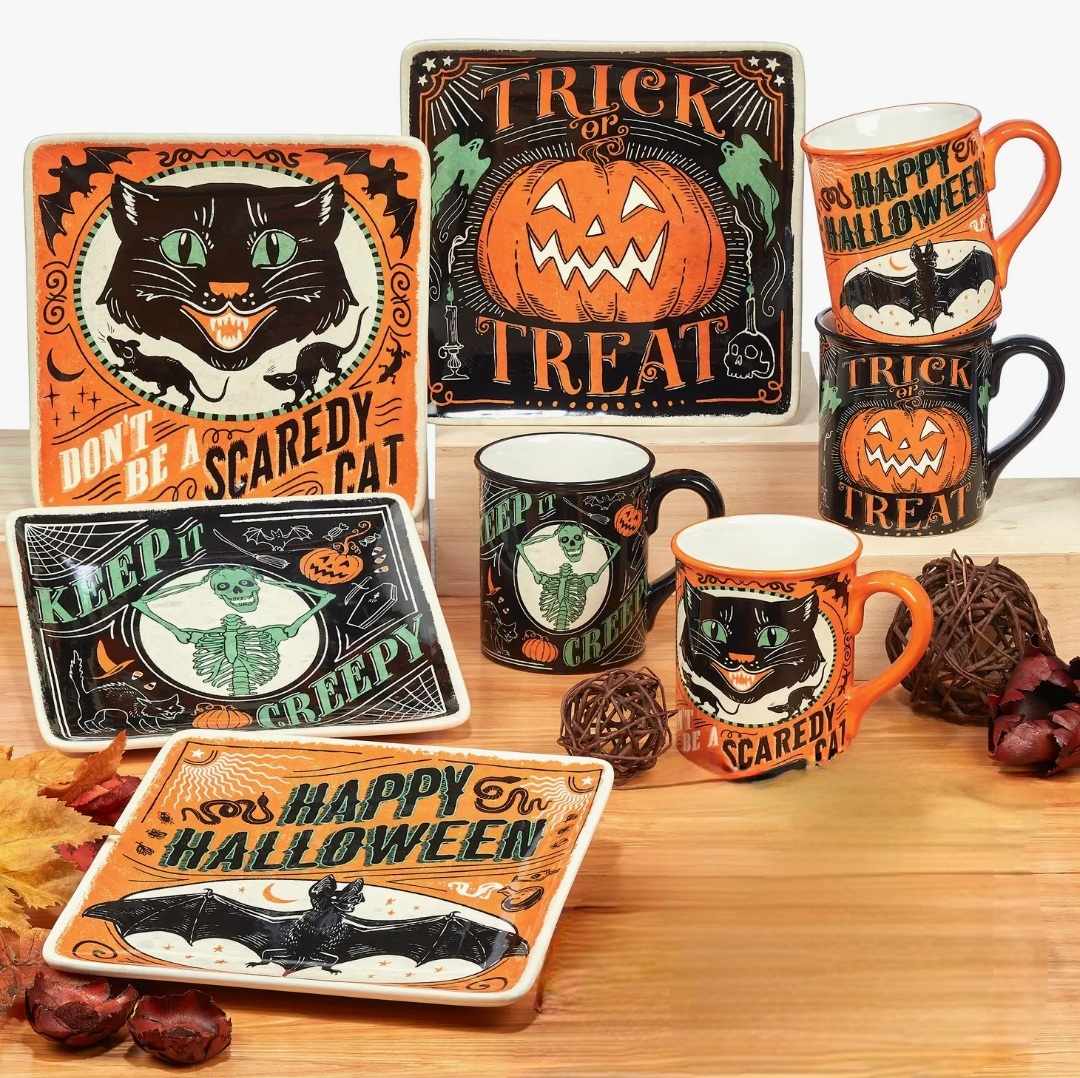 Scaredy Cat Halloween Plates