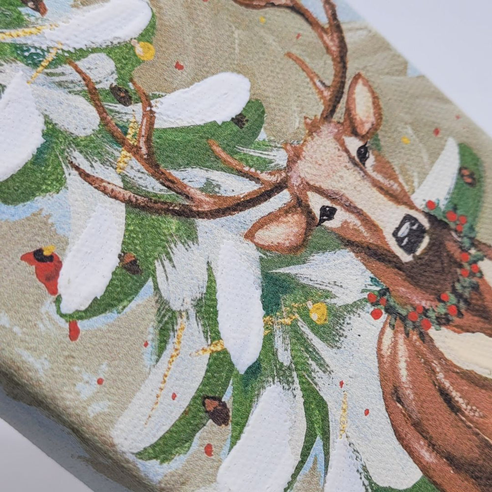 Glory Haus Joy To The World Reindeer Canvas