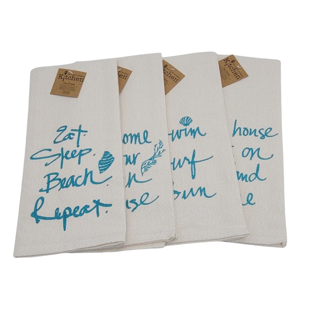 GOLDEN SEAS ASSORTED GLITTER TOWEL COLLECTION SET