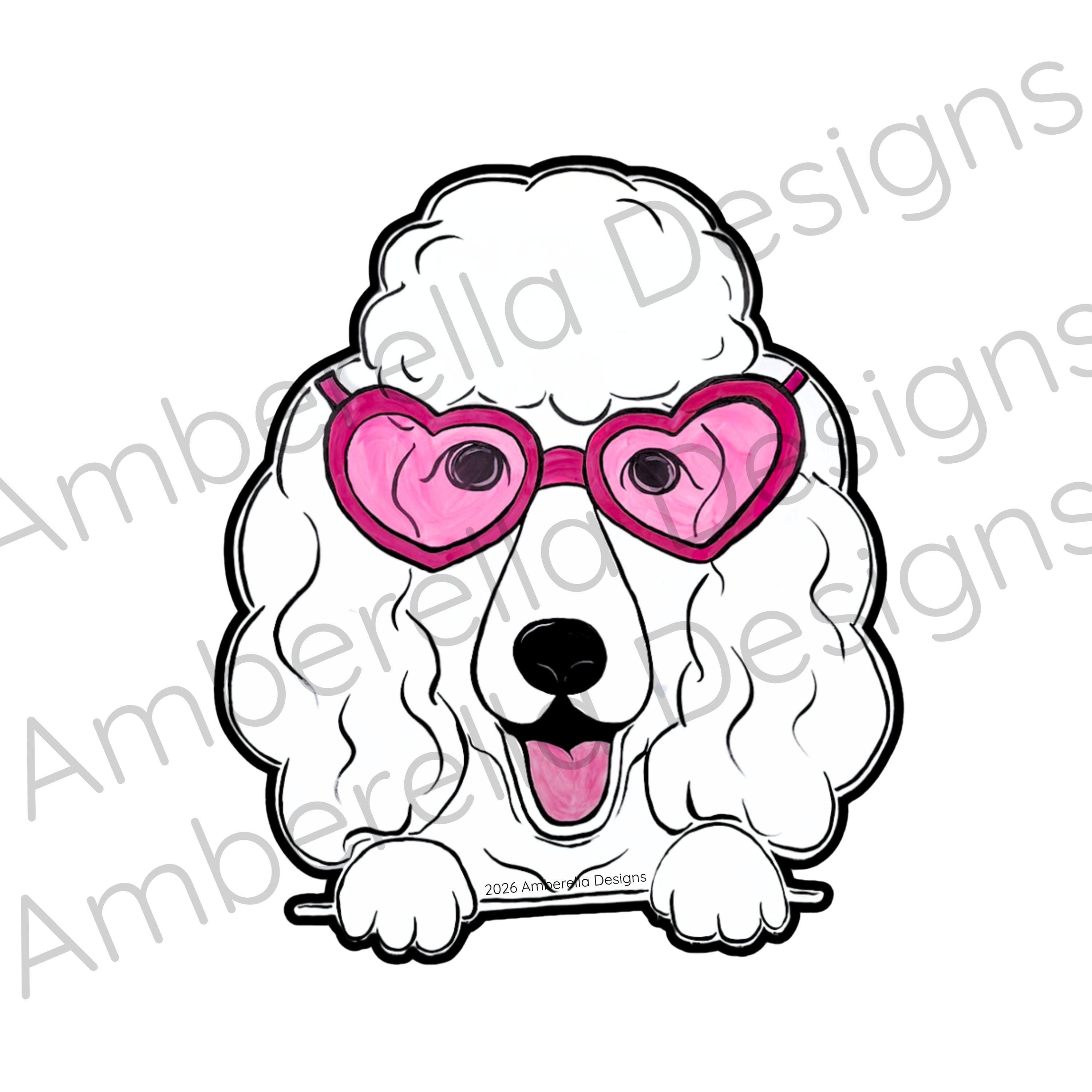 Poodle Love Waterproof Mini Sticker
