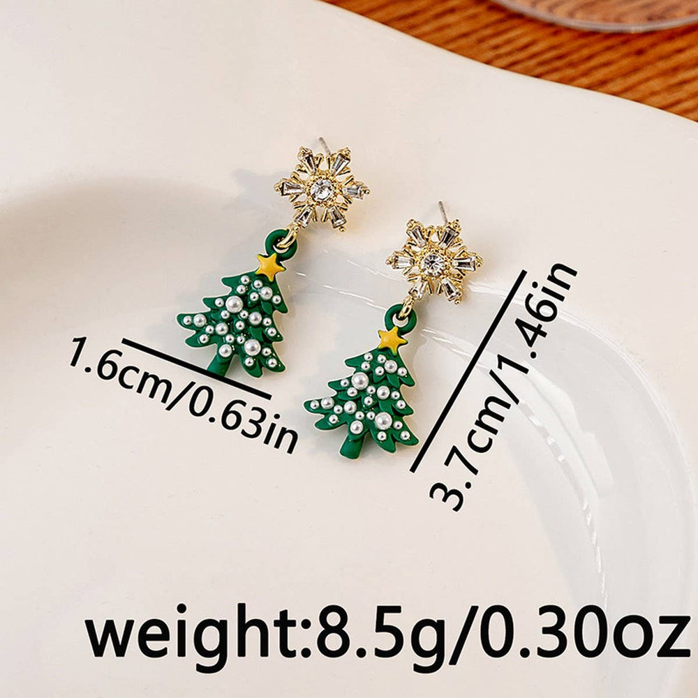 Christmas Tree Earrings Green