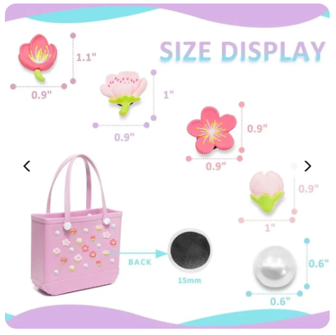 24 pcs Flower Beach Bag Bits Set