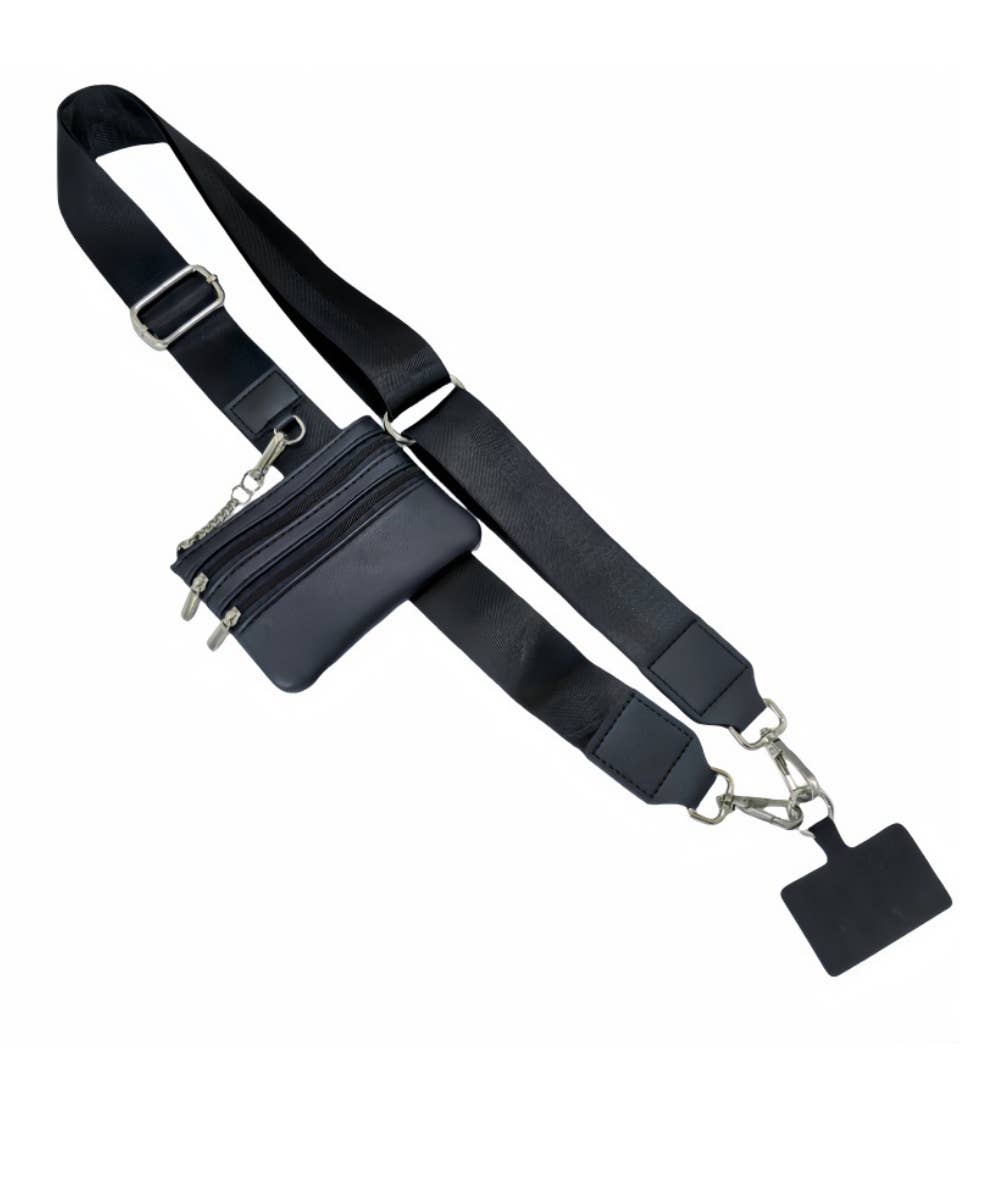 Crossbody Strap with Zipper Pouch Phone Holder