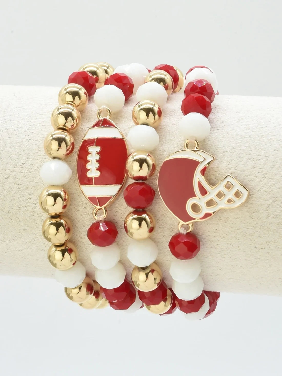 Game Day Football Helmet Charm Bracelet