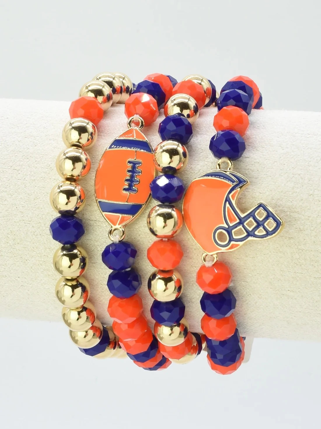 Game Day Football Helmet Charm Bracelet