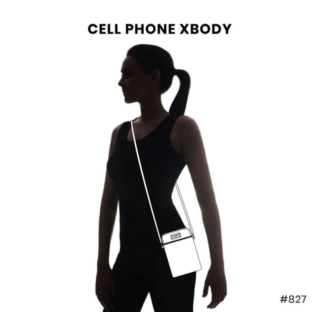 CHALA CELLPHONE XBODY POODLE - BURGUNDY STRIPE