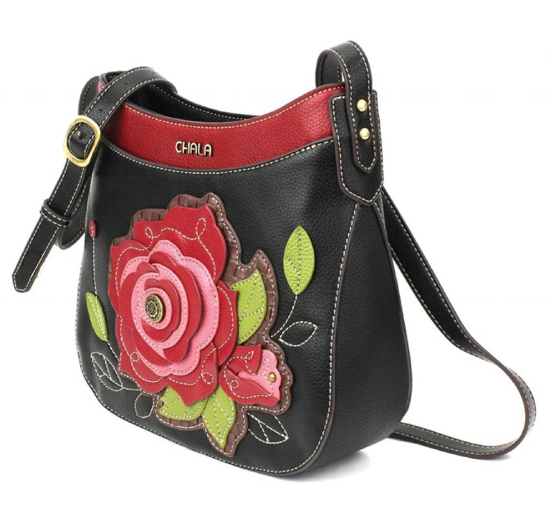 CHALA CRESCENT CROSSBODY RED ROSE