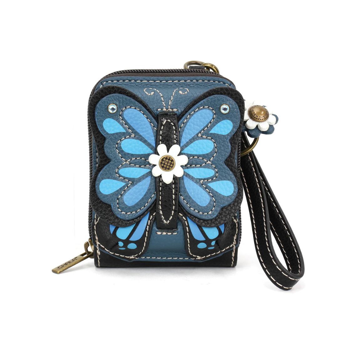 Cute-C - Credit Card Holder / Wallet Wristlet – Blue Butterfly