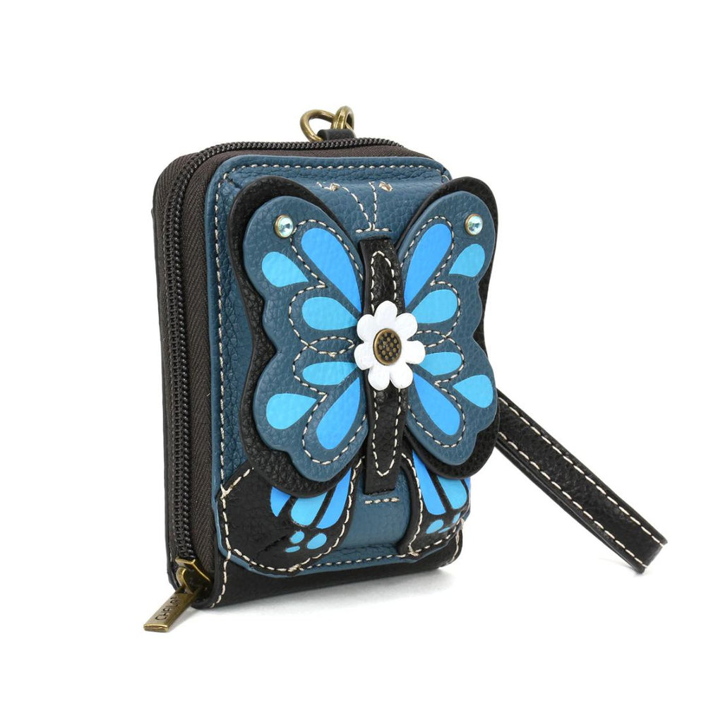 Cute-C - Credit Card Holder / Wallet Wristlet – Blue Butterfly