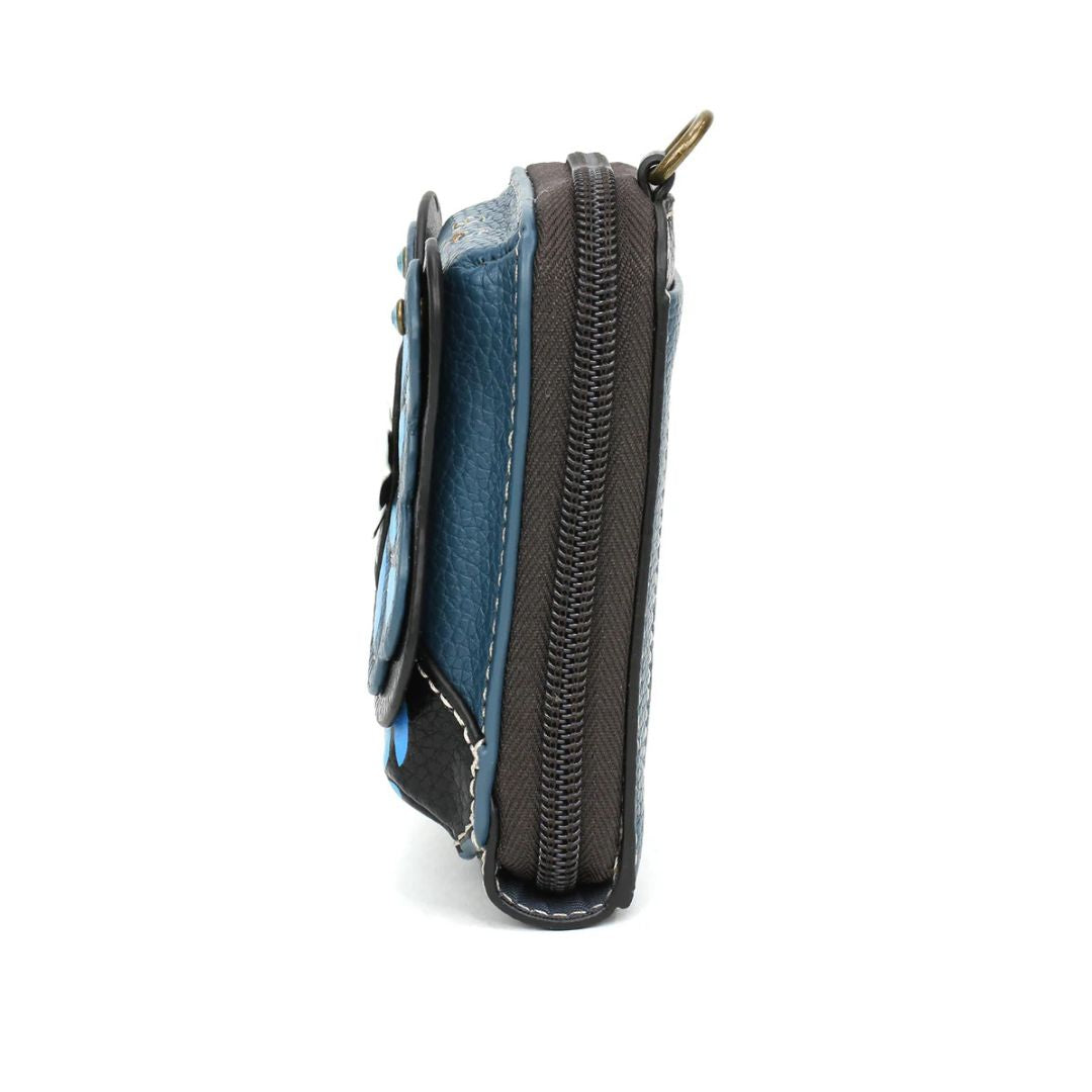 Cute-C - Credit Card Holder / Wallet Wristlet – Blue Butterfly