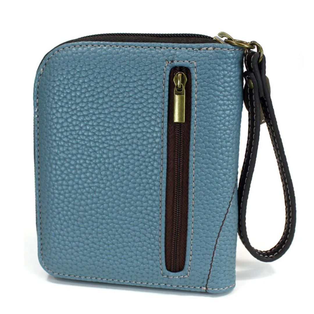 CHALA ZIP AROUND WALLET FAT CAT - BLUE GRAY