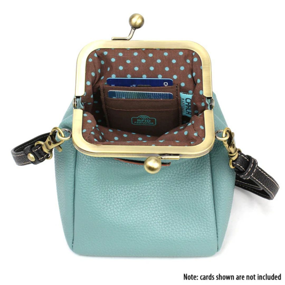 Chala Kisslock Cellphone Crossbody - Black Cat