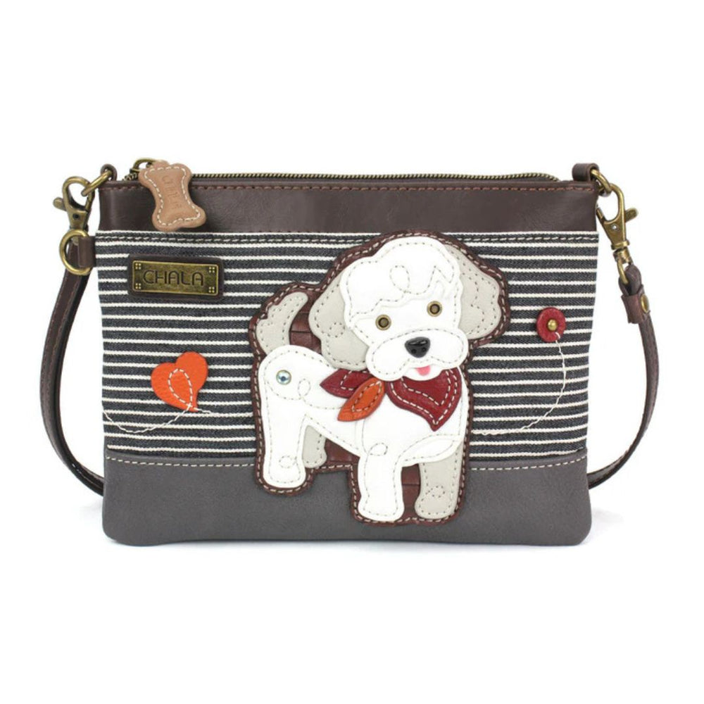 CHALA MINI CROSSBODY POODLE A - black stripe