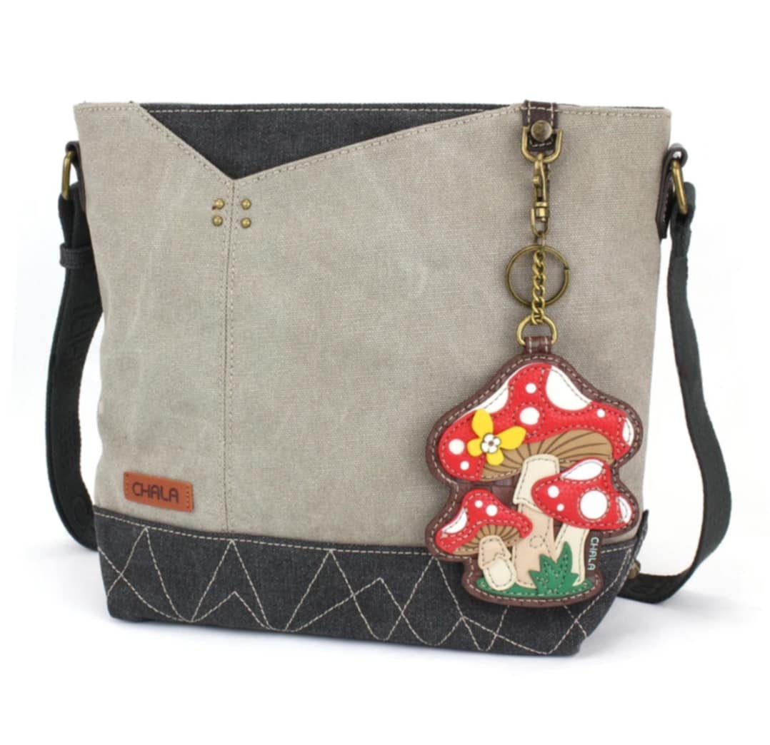 Chala Prism Crossbody Mushrooms Gray