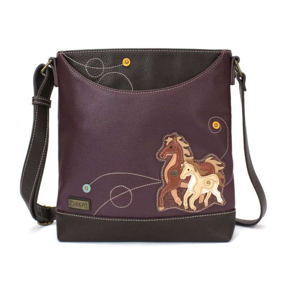 CHALA SWEET MESSENGER BAG HORSE FAMILY - plum