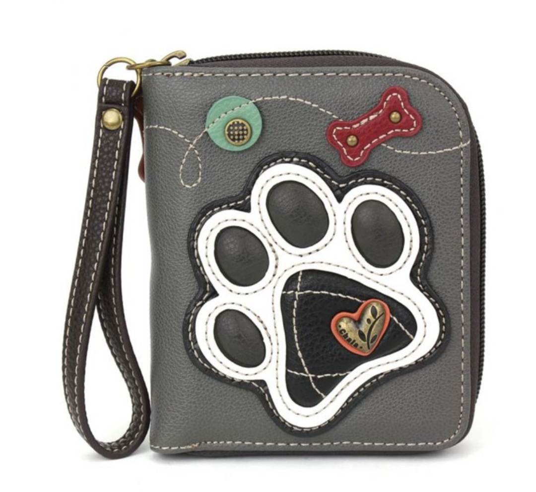 CHALA ZIP AROUND WALLET PAW PRINT