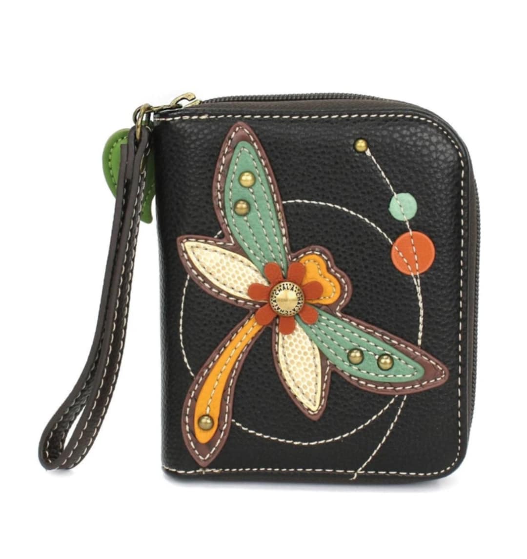 Chala Zip Around Wallet - Dragonfly (Black)