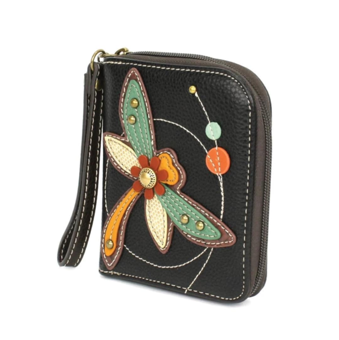 Chala Zip Around Wallet - Dragonfly (Black)