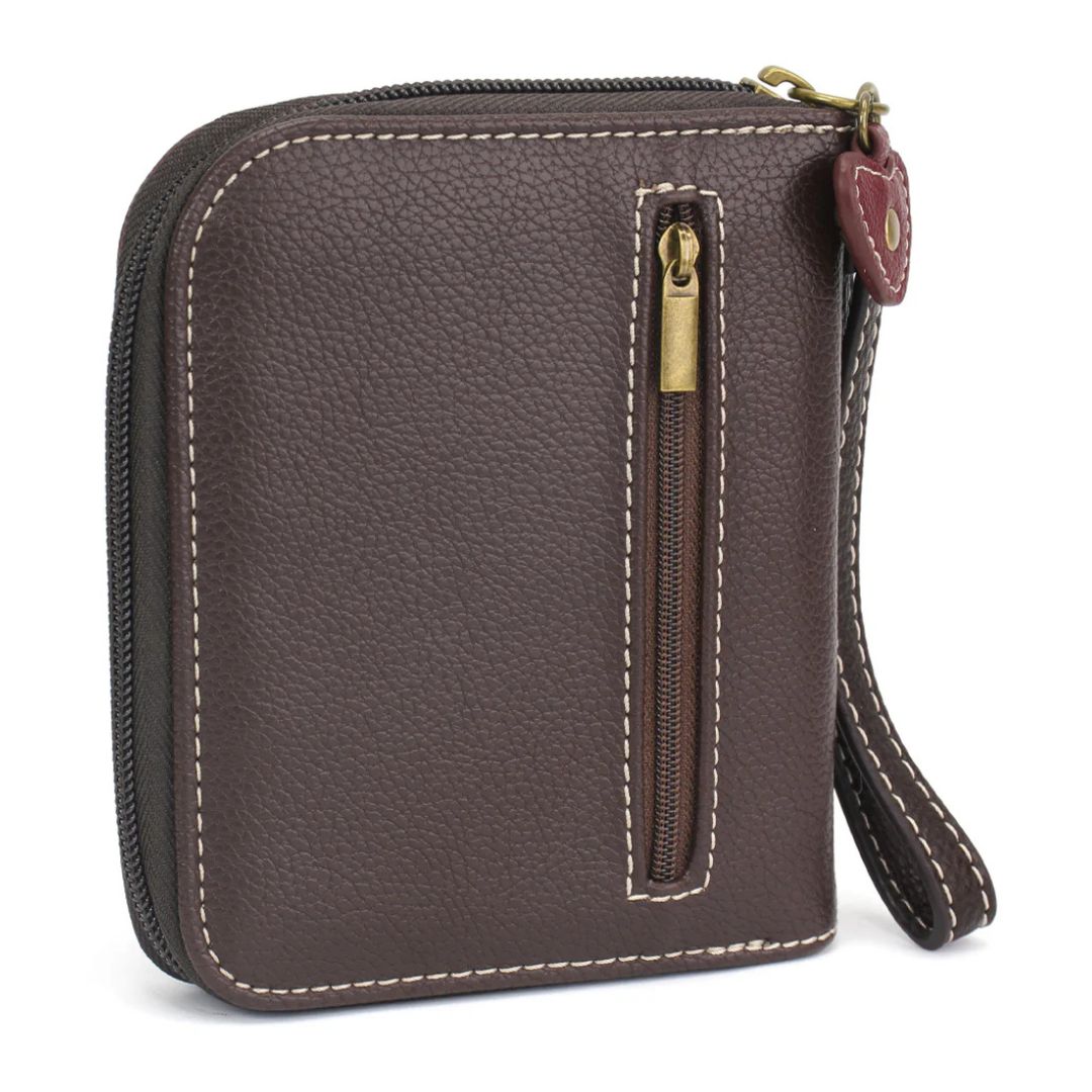 CHALA ZIP AROUND WALLET CROSS - MAROON